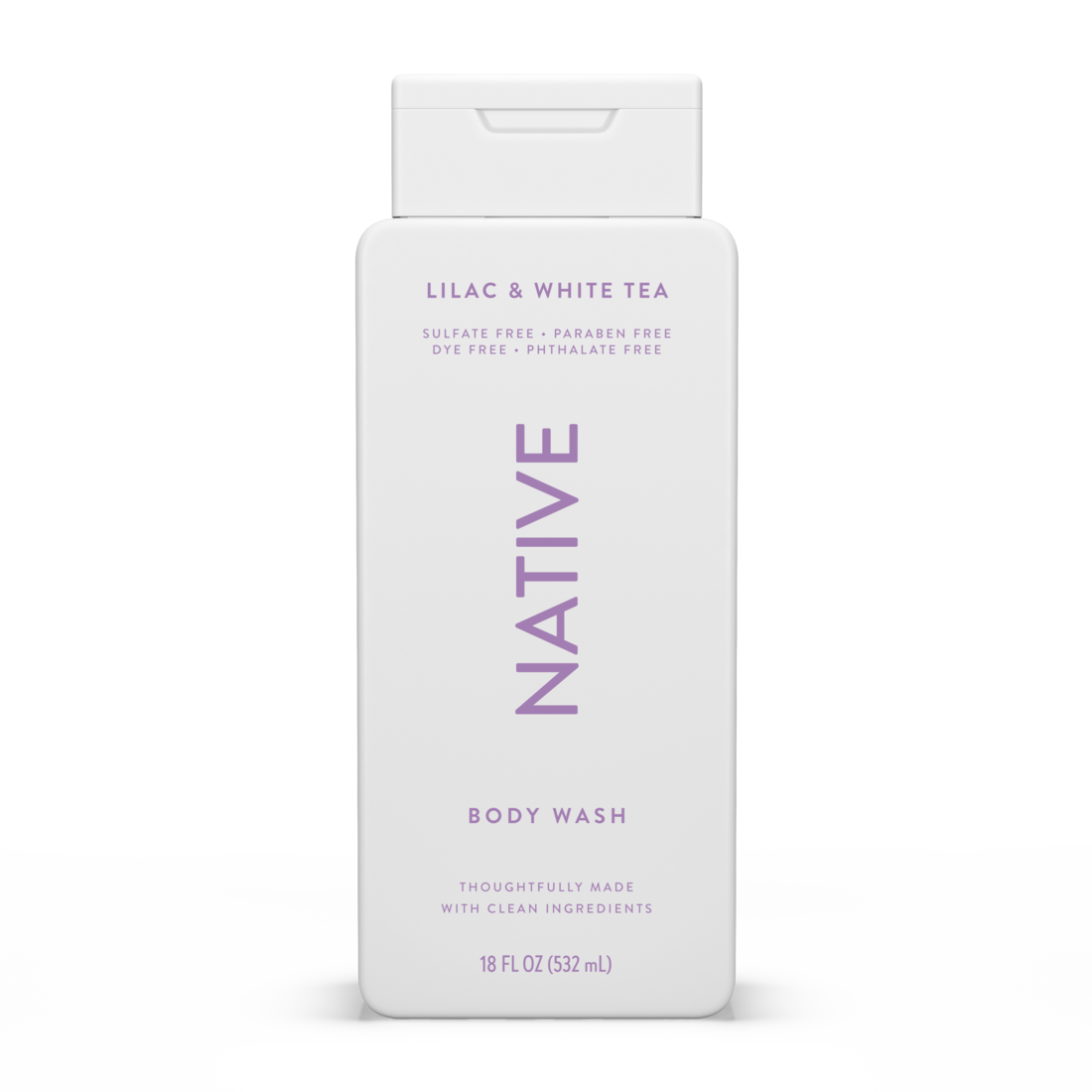 Native Lilac & White Tea Body Wash - 18oz/6pk