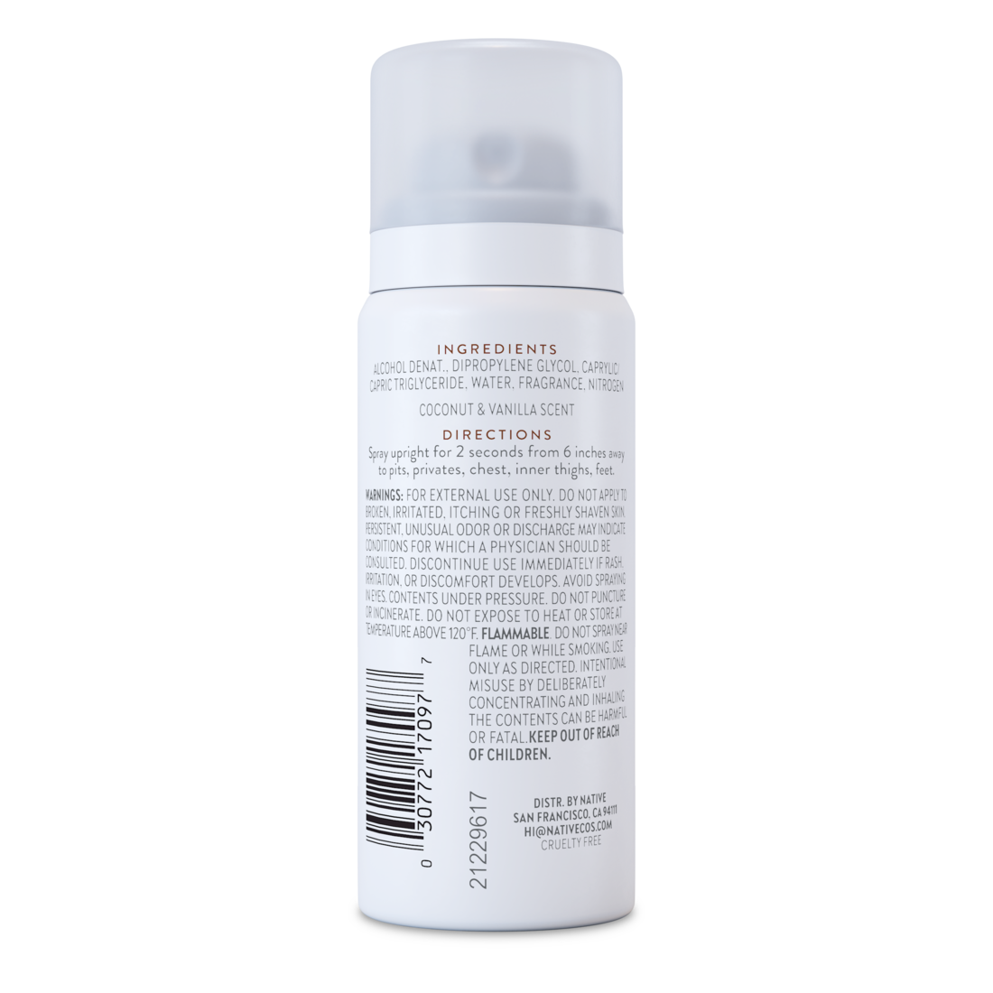 Native Coconut & Vanilla Whole Body Mini Deodorant Spray - 1oz/24pk