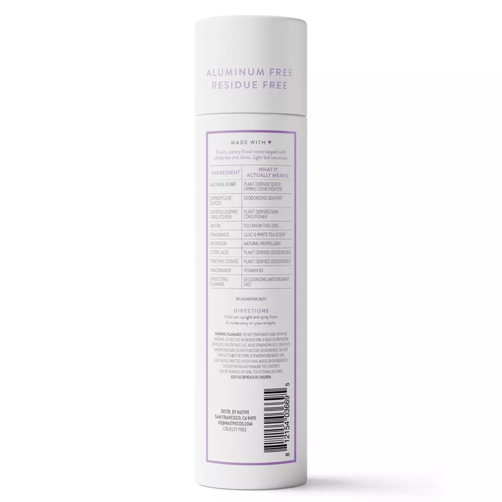 Native Lilac & White Tea Spray Deodorant - 3.5oz/12pk