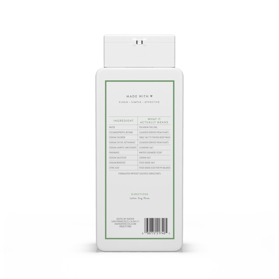 Native Limited Edition Winter Cashmere Body Wash - 18oz/6pk