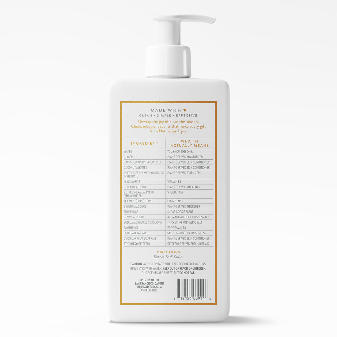 Native Hydrating Hand & Body Lotion Sugar Cookie Holiday Lotion - 16.5oz/6pk