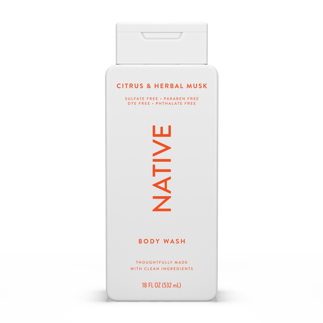 Native Citrus & Herbal Musk Body Wash - 18oz/6pk