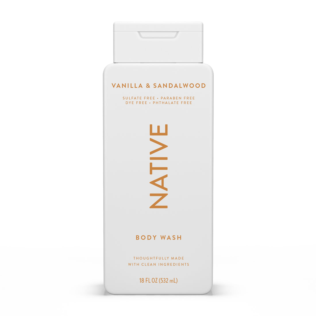 Native Vanilla & Sandalwood Body Wash - 18oz/6pk