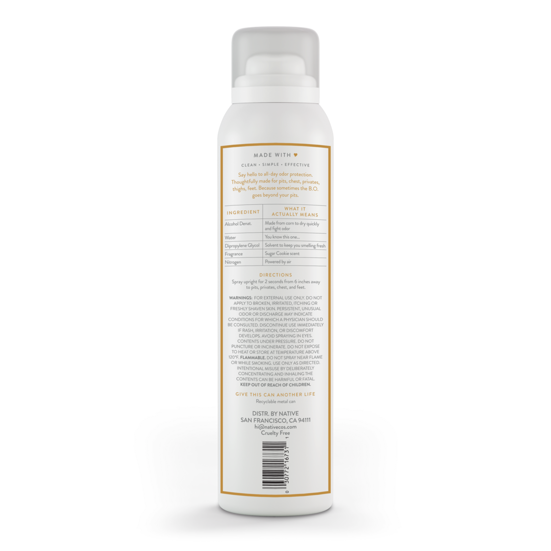 Native Sugar Cookie Whole Body Spray - 3.5oz/12pk