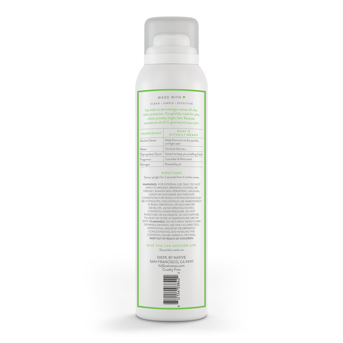 Native Cucumber & Mint Body Deodorant Spray - 3.5oz/12pk