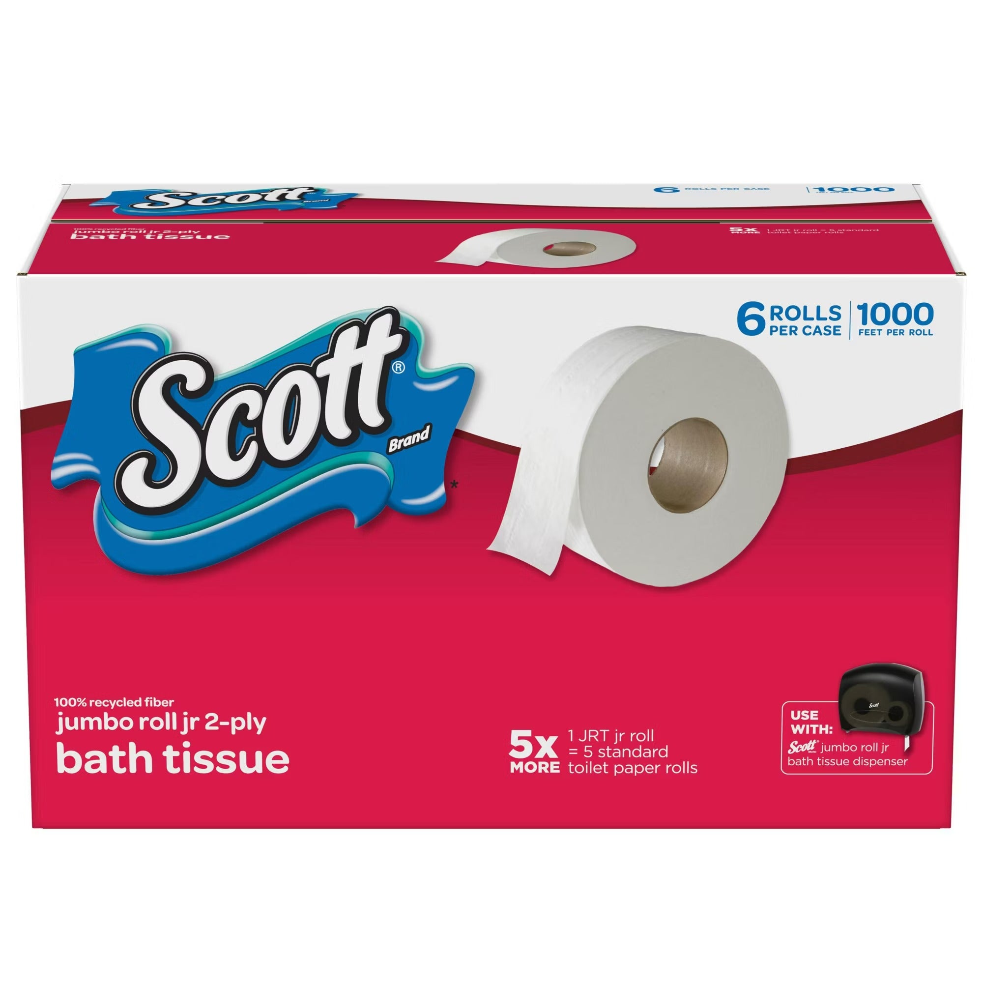 Scott Jumbo Roll Toilet Paper 1000 feet per roll - 6rolls/1pk