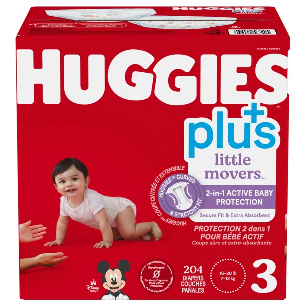 Huggies Little Movers Plus Diapers Size 3 - 204ct/1pk