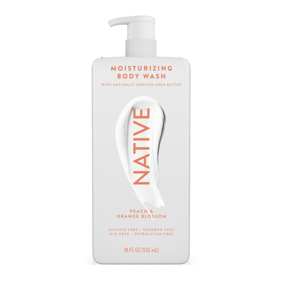 Native Peach & Orange Blossom Moisturizing Body Wash - 18oz/6pk