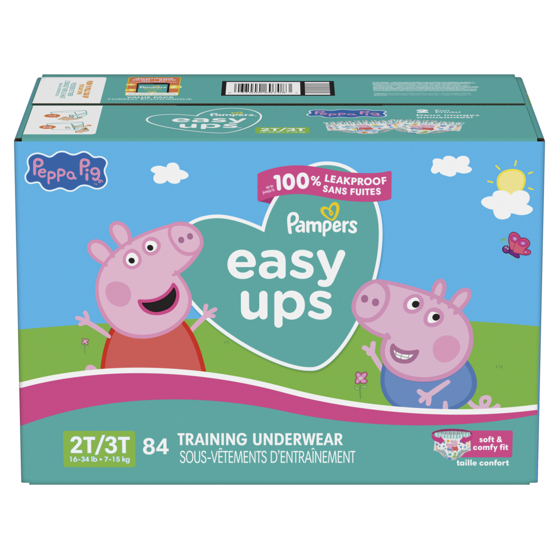 Pampers Easy Ups Training Underwear Peppa Pig Size 4 2T-3T - 84ct/1pk