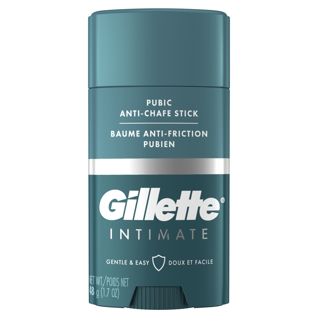 Gillette Intimate Pubic Anti-chafe Stick Reduces Rubbing and Irritation Pubic Anti-Chafing For Men Easy Application Dermatologist Tested - 1.7oz/12pk