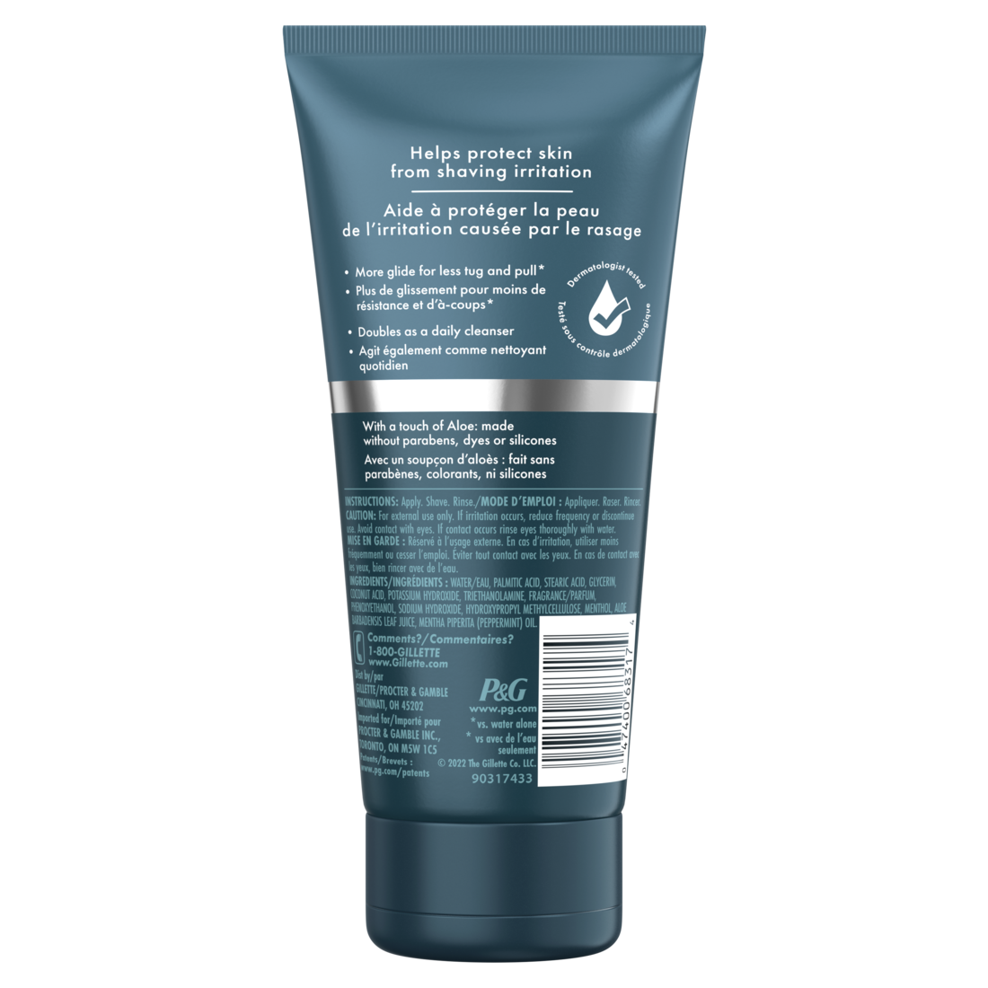 Gillette Intimate 2-in-1 Pubic Shave Cream + Cleanser Gentle Formula Formulated for Pubic Hair & Skin with Aloe Paraben Free - 6oz/6pk