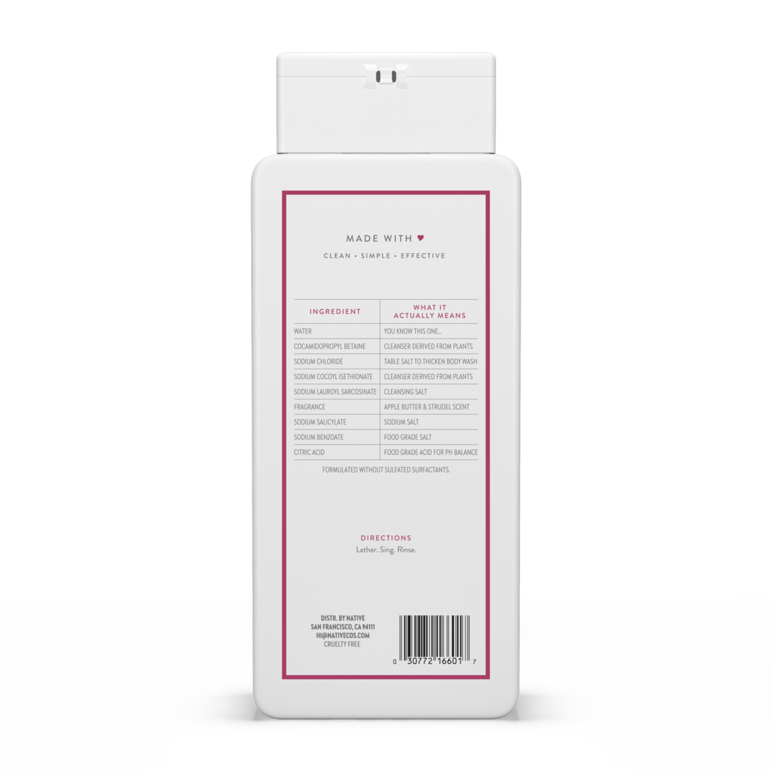 Native Apple Butter & Strudel Body Wash - 18oz/6pk