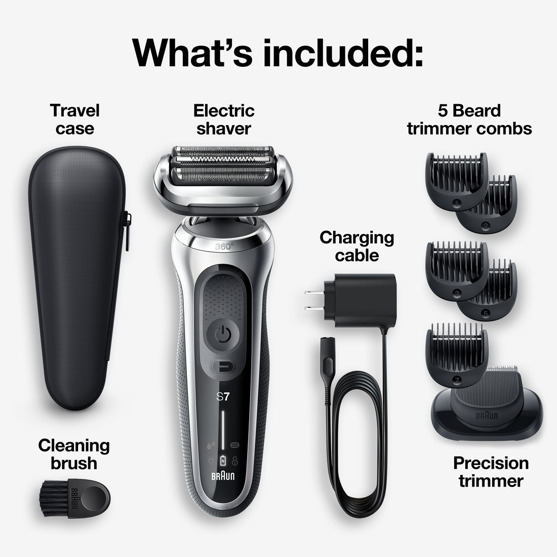 Braun Shaver 7025s Solo Silver US - 1box/2pk