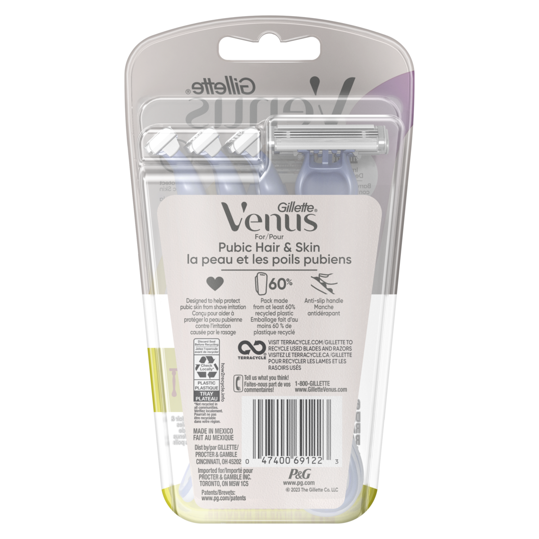Gillette Venus Women's Disposable Razors for Pubic Hair and Skin - 6ct/6pk