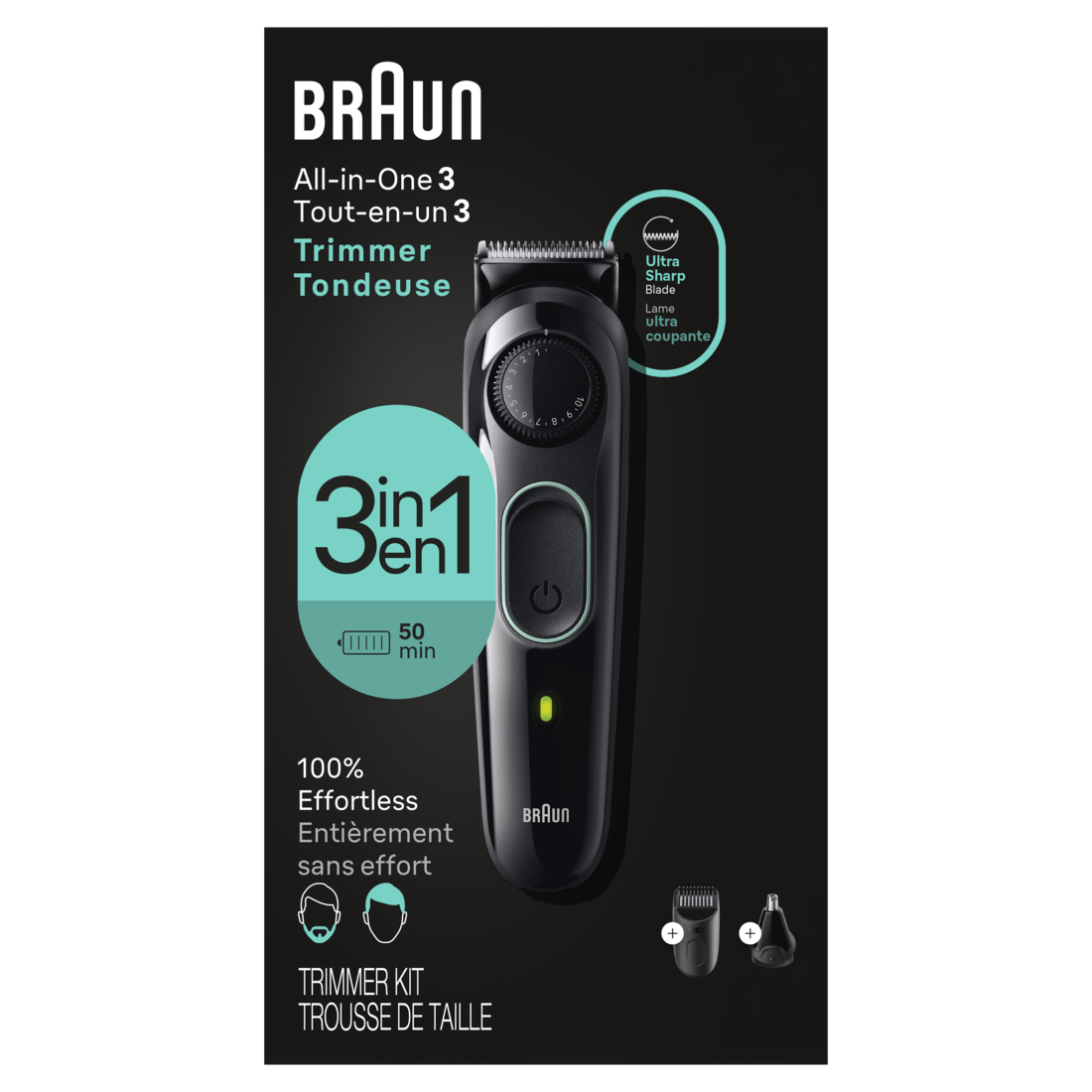 Braun All-in-One Style Kit Series 3 3430 3-in-1 Trimmer for Men - 1box/3pk