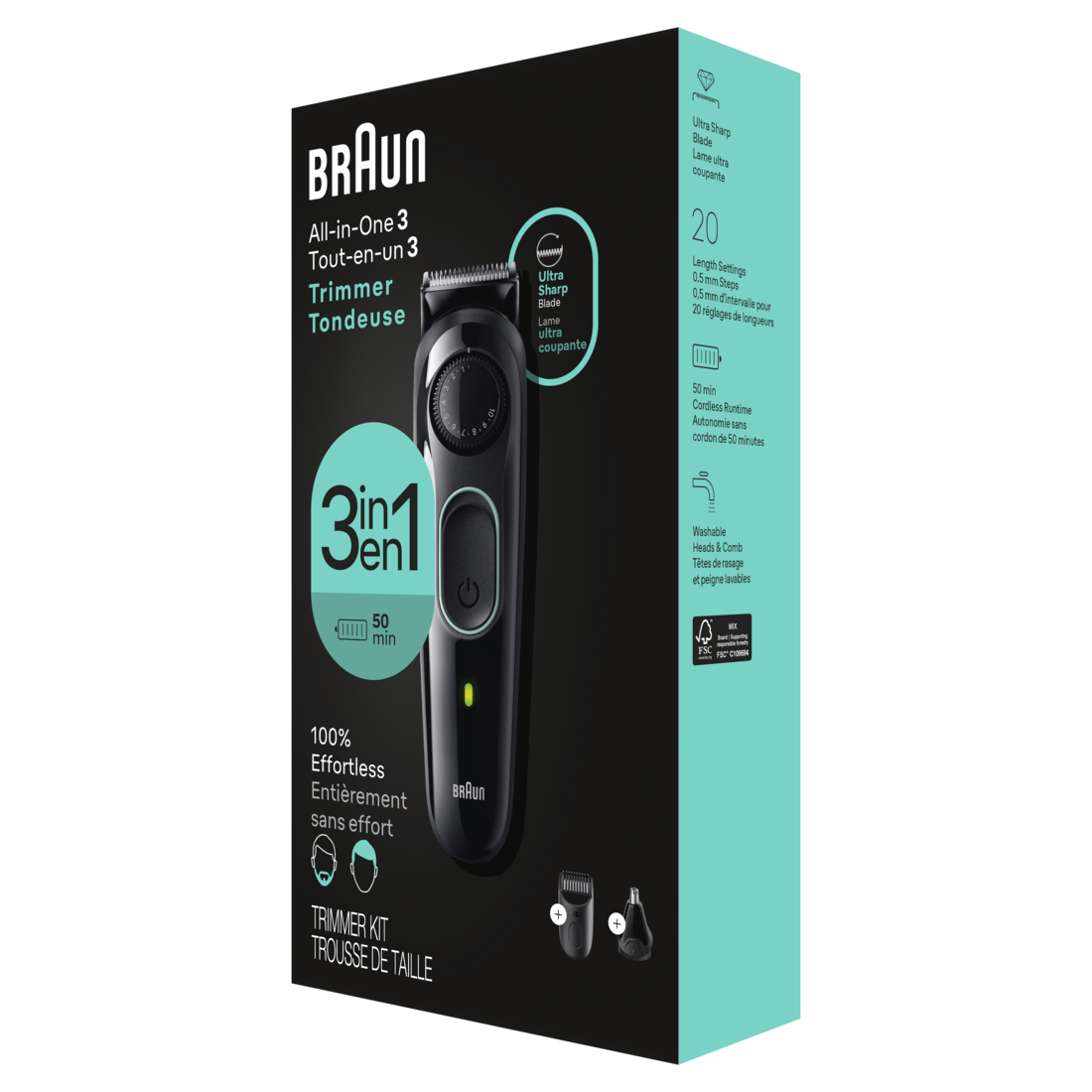Braun All-in-One Style Kit Series 3 3430 3-in-1 Trimmer for Men - 1box/3pk