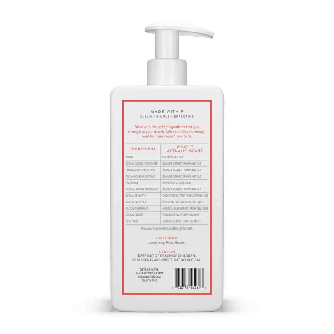 Native Honeycrisp & Cider Strengthening Shampoo 16.5 oz - 16.5oz/6pk