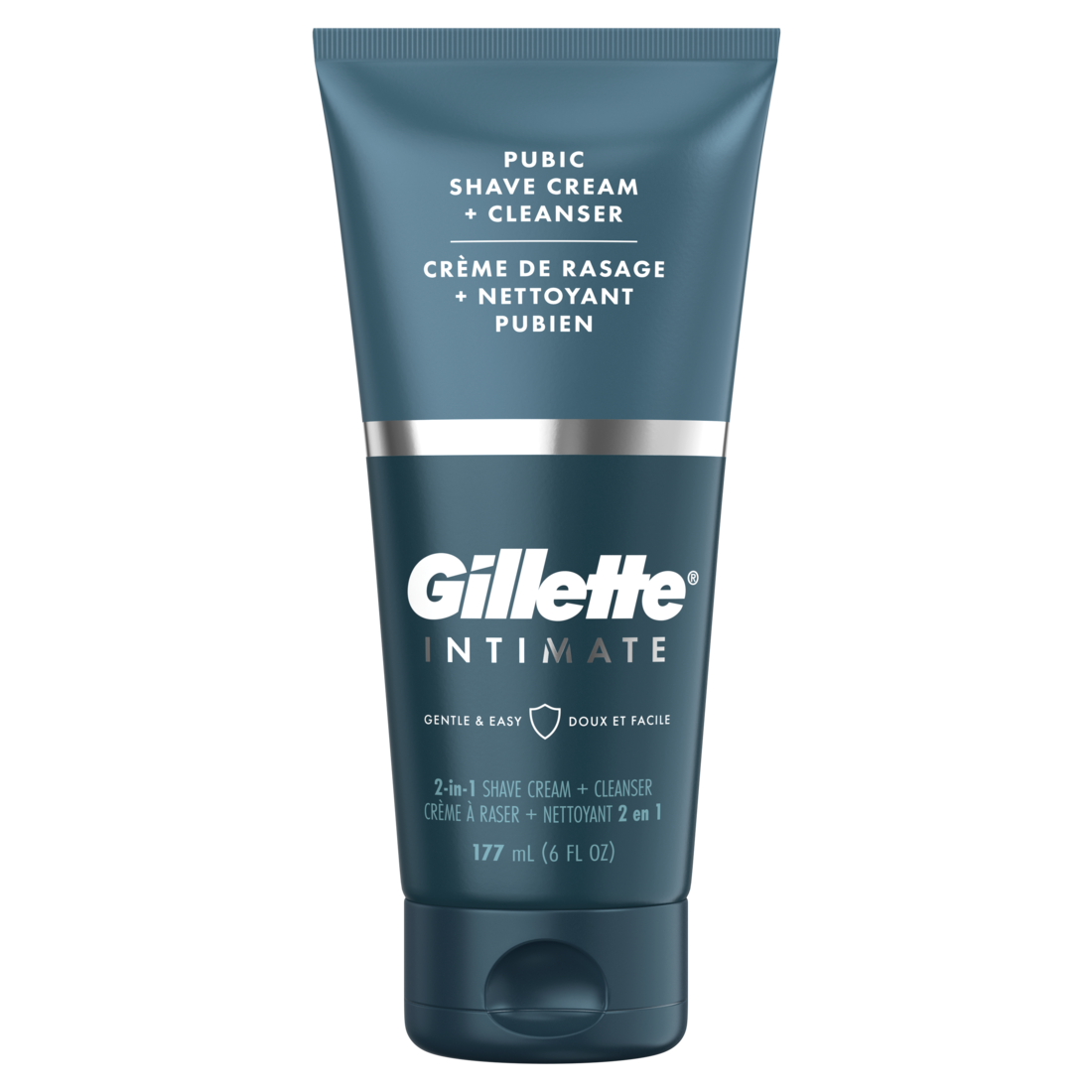 Gillette Intimate 2-in-1 Pubic Shave Cream + Cleanser Gentle Formula Formulated for Pubic Hair & Skin with Aloe Paraben Free - 6oz/6pk