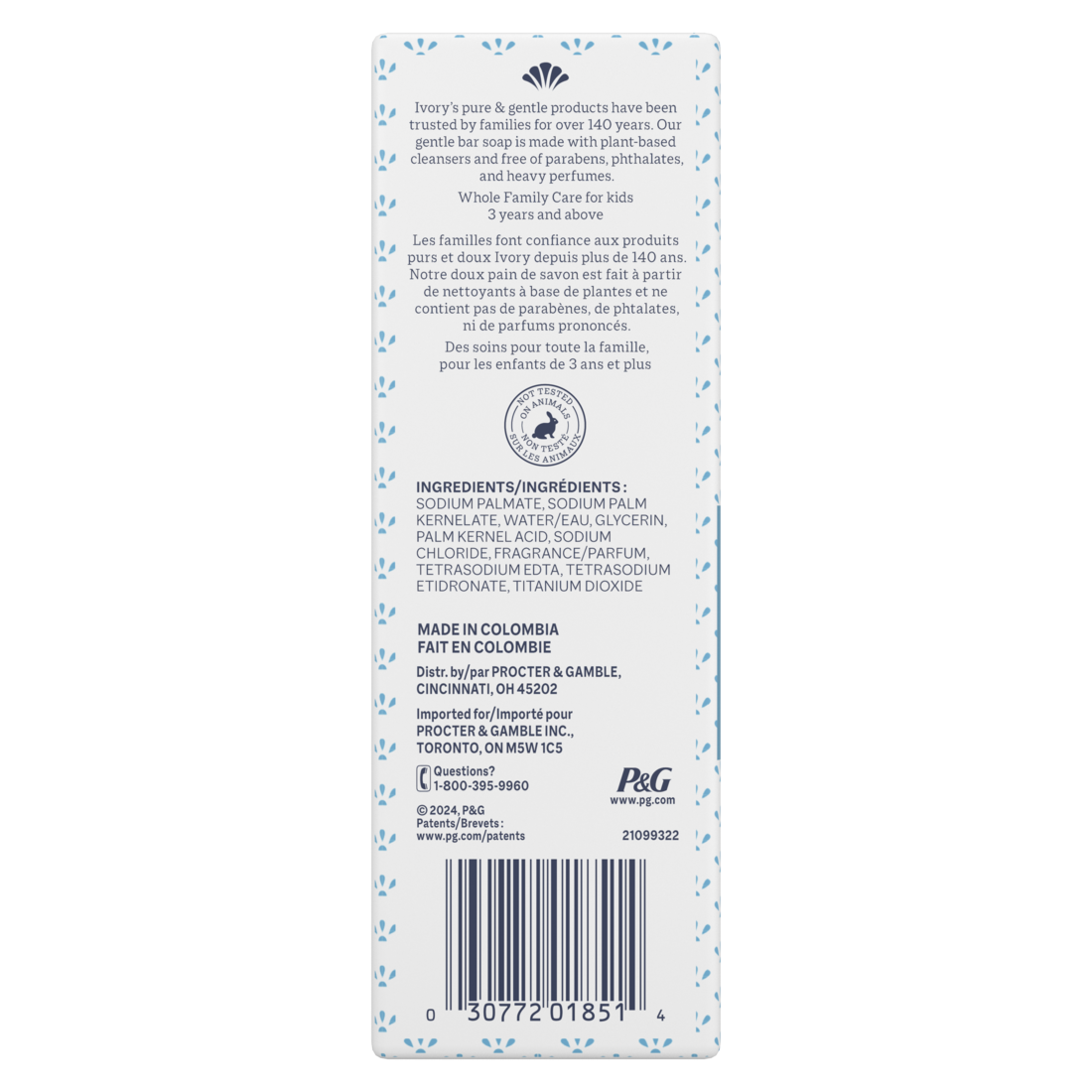Ivory Gentle Bar Soap Original Scent - (12x3.17)oz/4pk