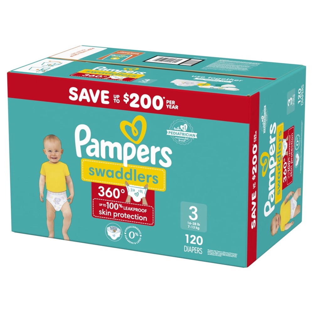 Pampers Swaddlers 360 Size 3 Huge Pack - 120ct/1pk