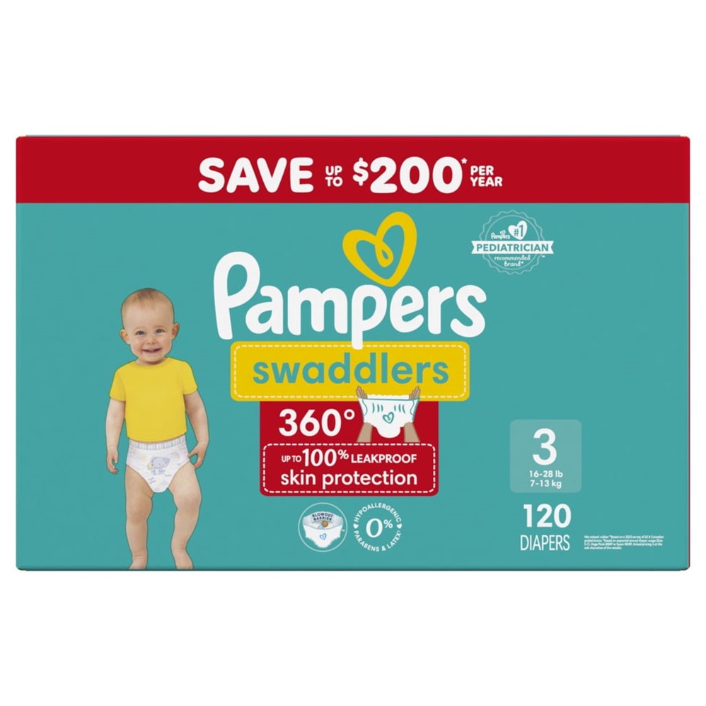 Pampers Swaddlers 360 Size 3 Huge Pack - 120ct/1pk