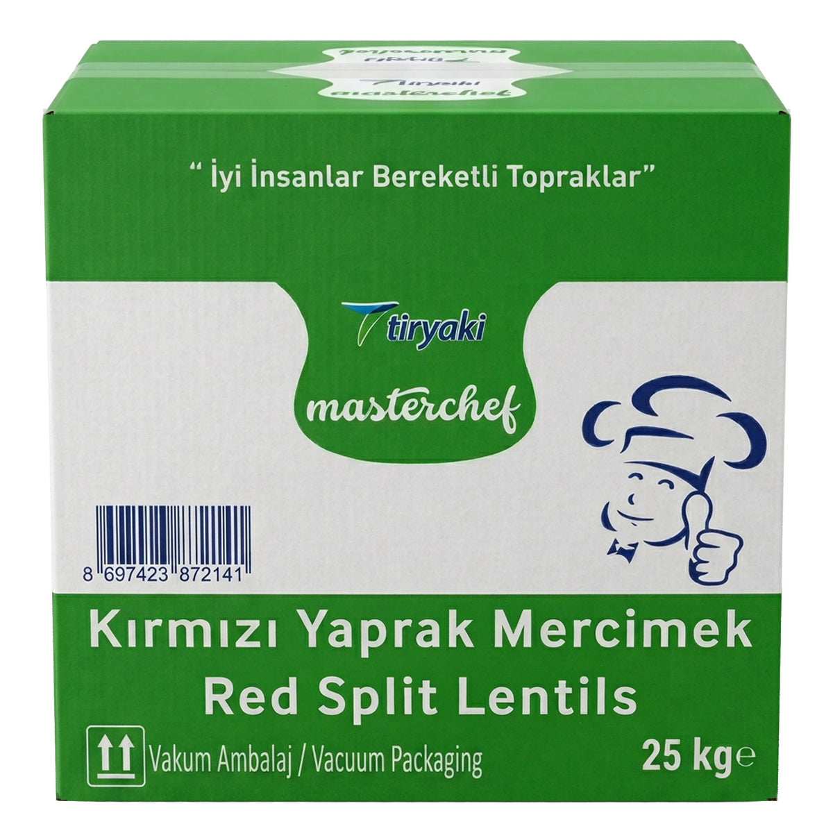 Tiryaki Red Split Lentils PP Bags - 25kg/55.12lb/1pk