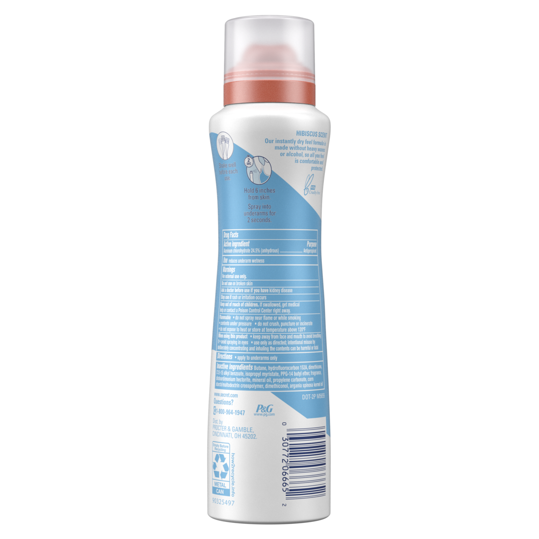 Secret Dry Spray Antiperspirant and Deodorant for Women Tropical Hibiscus - 4.1oz/12pk