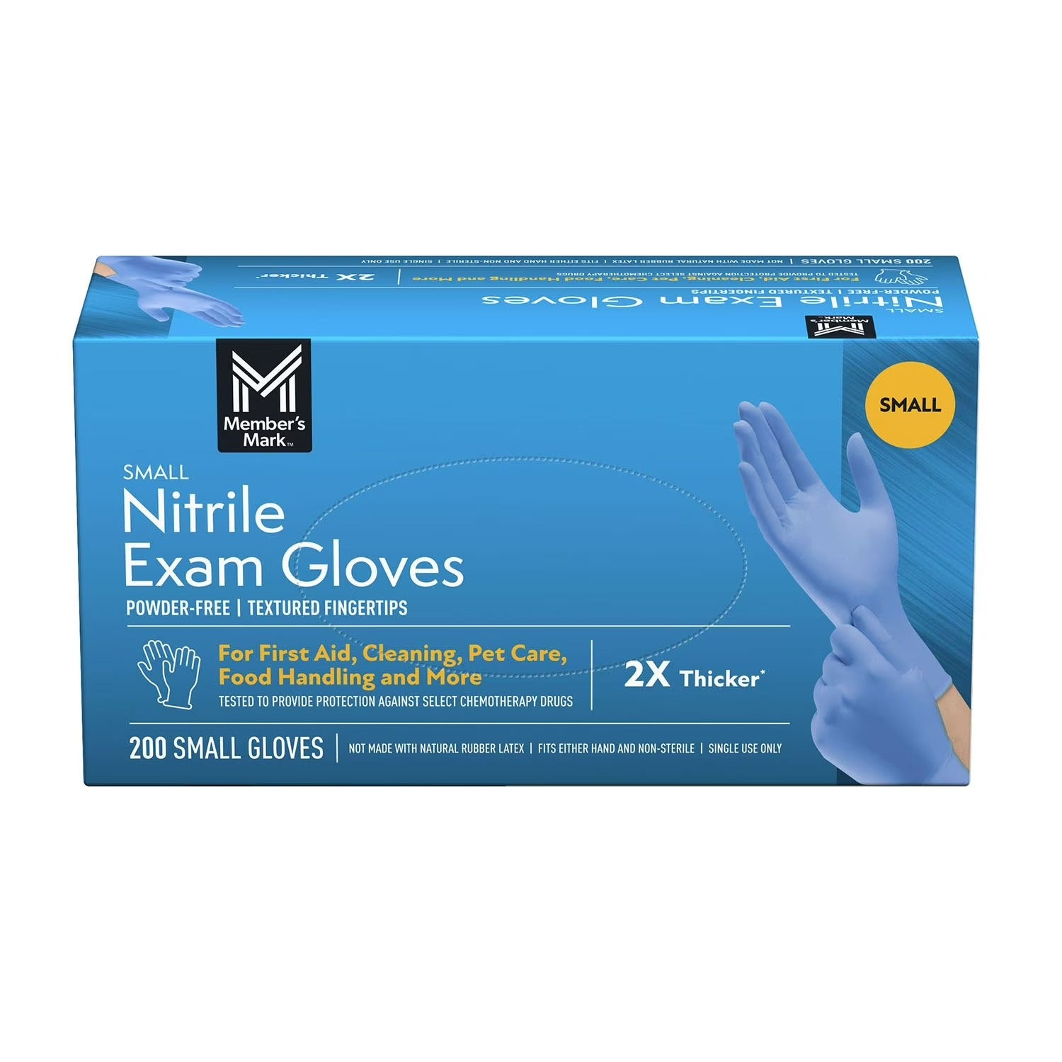 Member's Mark Nitrile Exam Gloves Size S (Blue) - 200ct/1pk