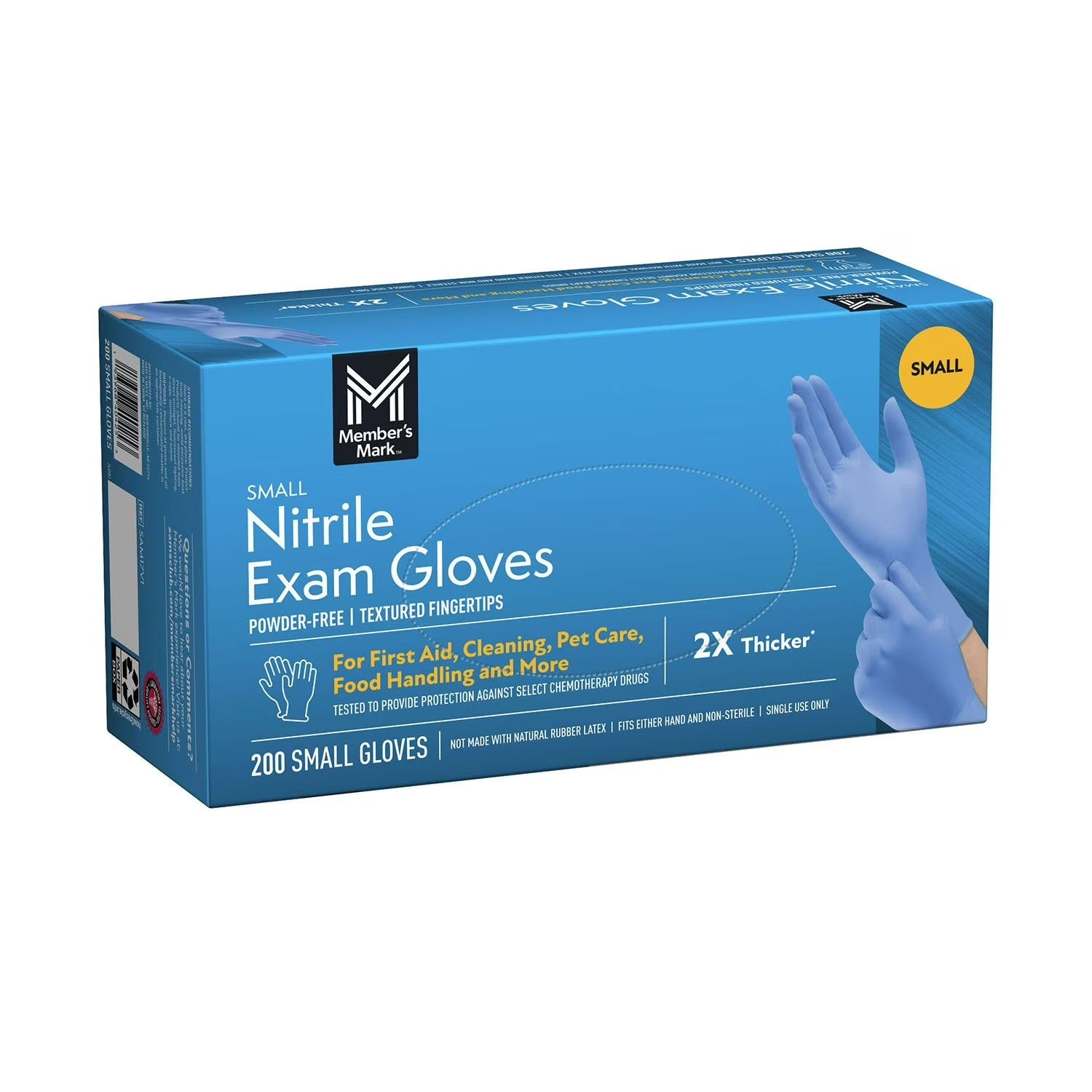 Member's Mark Nitrile Exam Gloves Size S (Blue) - 200ct/1pk