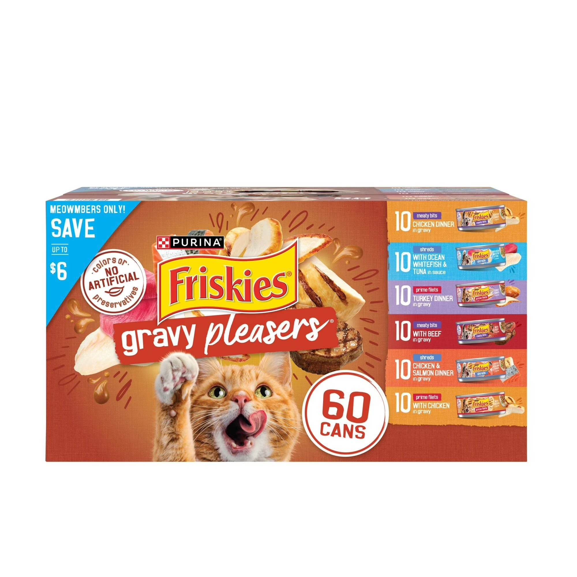 Purina Friskies Gravy Pleasers Variety Pack Adult Wet Cat Food - (60x5.5)oz/1pk