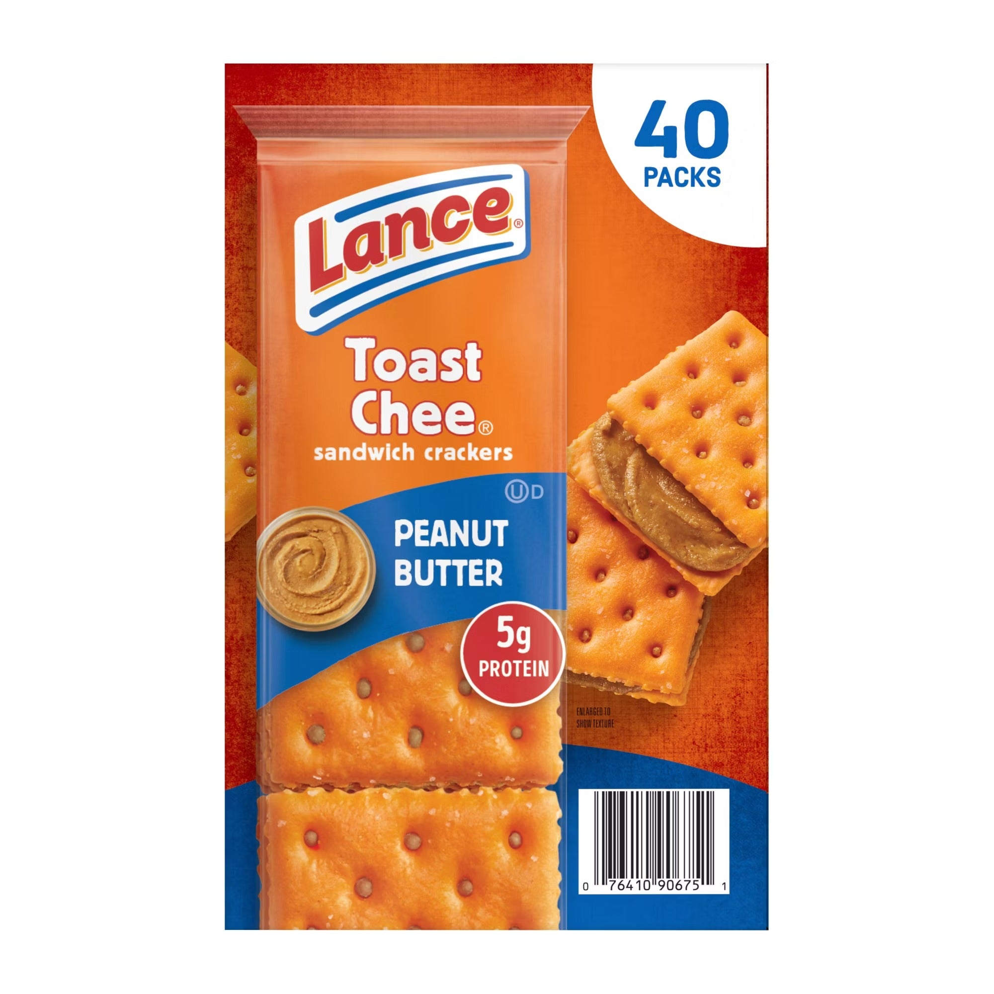 Lance Sandwich Crackers ToastChee Peanut Butter Individually Wrapped Packs - 40ct/1pk