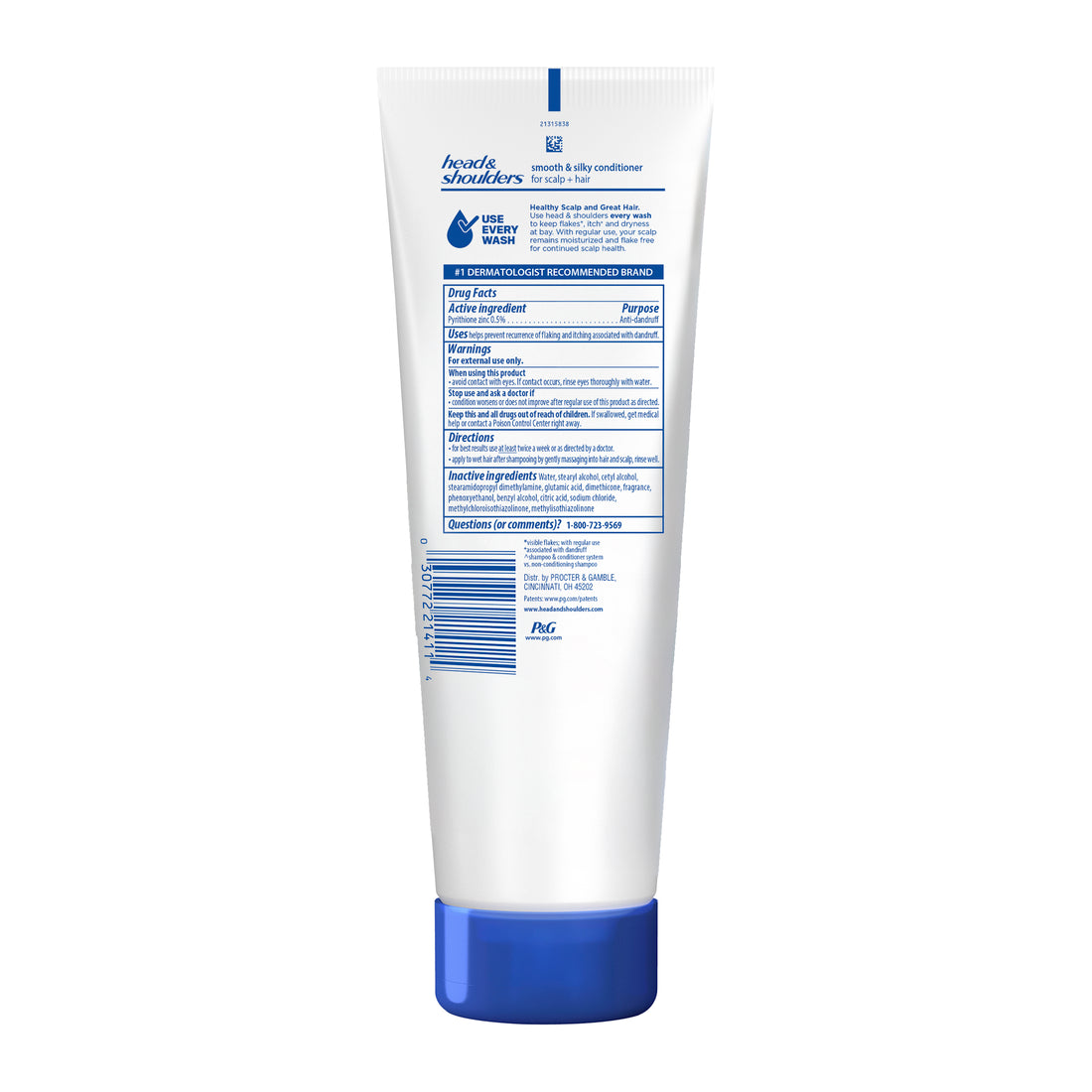 Head & Shoulders Smooth & Silky Dandruff Conditioner Frizz Control Fresh Floral Scent Color Safe - 10.6oz/12pk