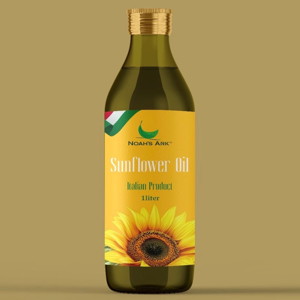 Noah's Ark Clear Glass Bottle Sunflower Seed Oil - 1L/33.8oz/12pk