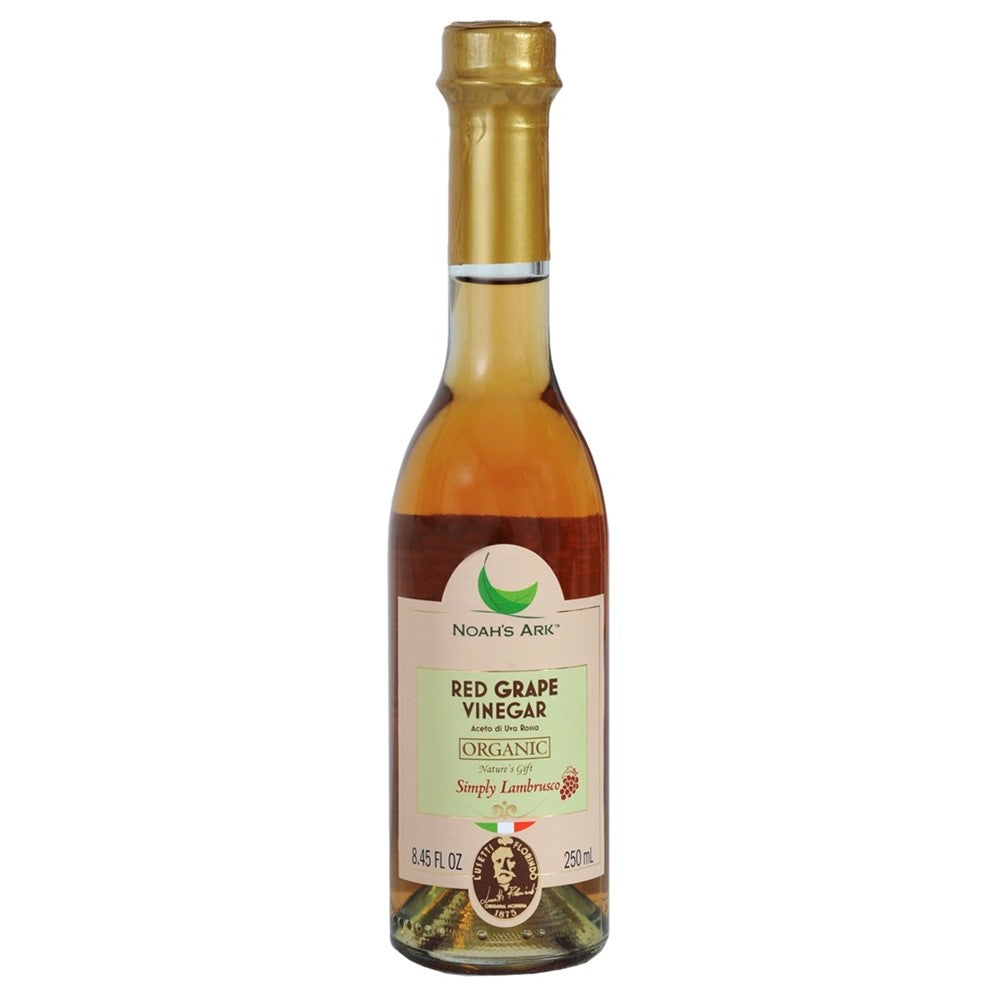 Noah's Ark Organic Red Grape Vinegar of Lambrusco Glass Bottle - 250ml/8.45oz/6pk