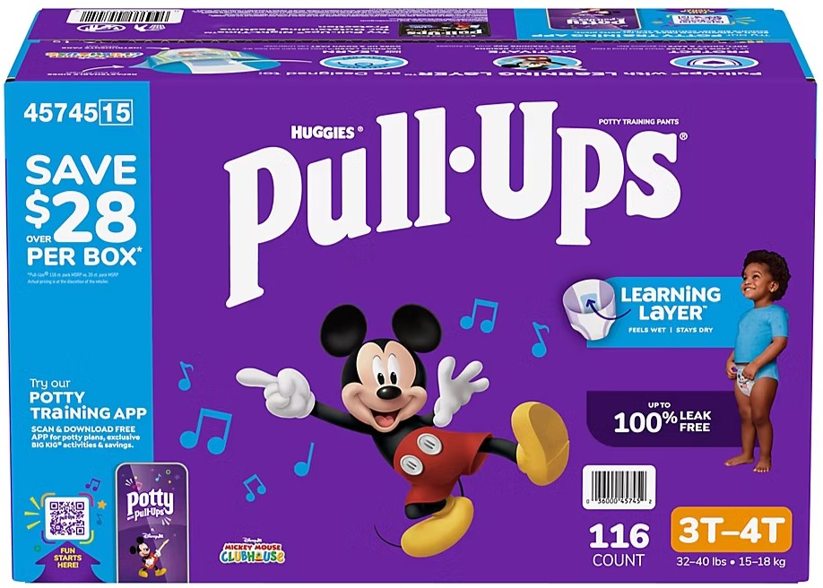 Huggies Pull-Ups Training Pants for Boys Size 3T-4T - 116ct/1pk