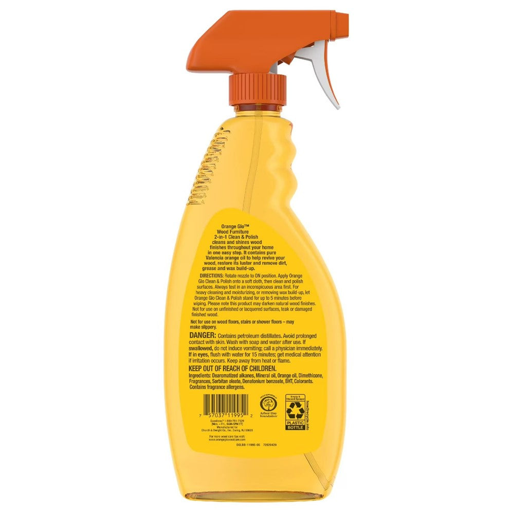 Orange Glo Wood Furniture 2-in-1 Clean & Polish Spray - 16oz/6pk