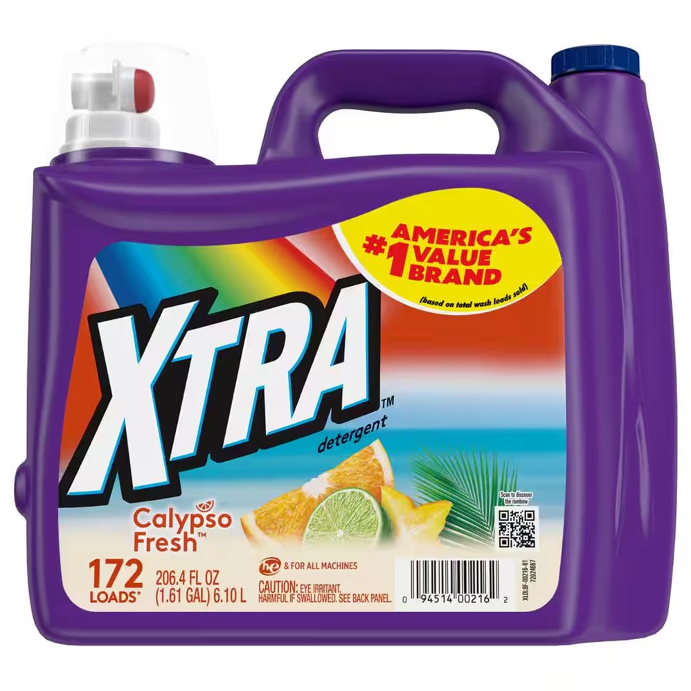 XTRA Liquid Laundry Detergent Calypso Fresh - 206.4oz/2pk