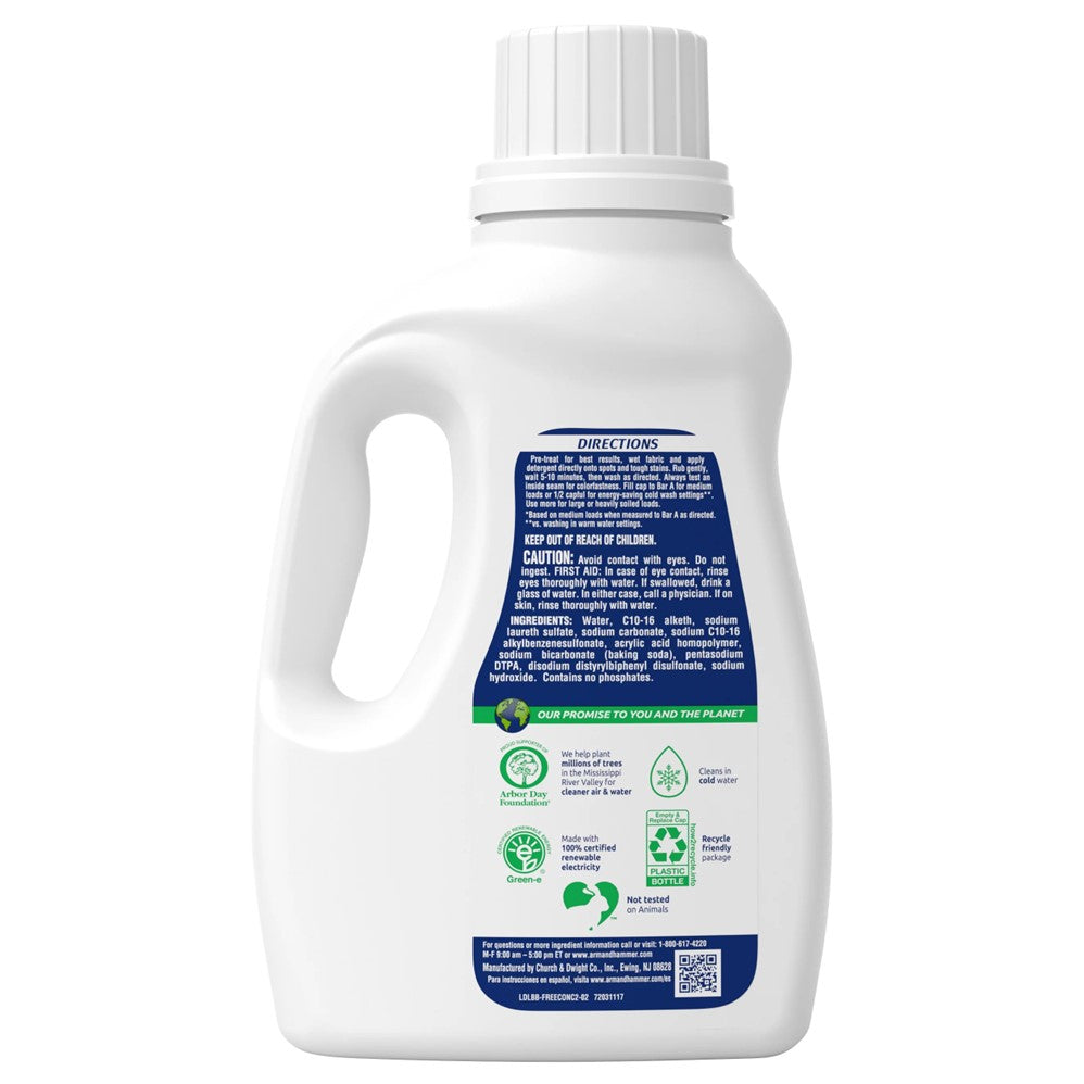 Arm & Hammer Liquid Laundry Detergent Perfume & Dye Free Dual HE - 50oz/8pk
