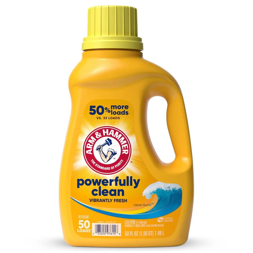 Arm & Hammer Liquid Laundry Detergent Clean Burst Dual HE - 50oz/8pk