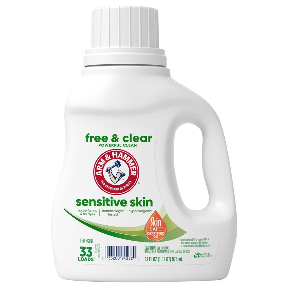 Arm & Hammer Liquid Laundry Detergent Perfume & Dye Free Dual HE - 33oz/8pk