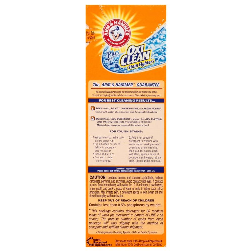 Arm & Hammer Powder Laundry Detergent Fresh Scent Plus OxiClean 80 Loads - 6.16lb/4pk