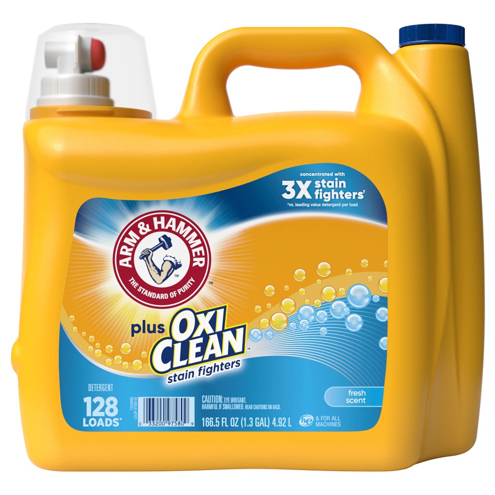 Arm & Hammer Liquid Laundry Detergent Fresh Scent Plus OxiClean - 166.5oz/2pk