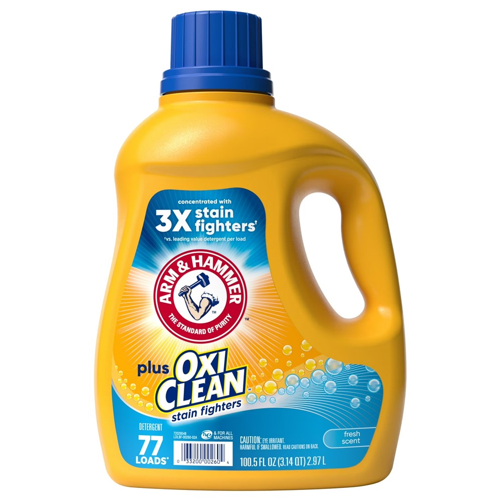 Arm & Hammer Liquid Laundry Detergent Fresh Scent Plus OxiClean - 100.5oz/4pk