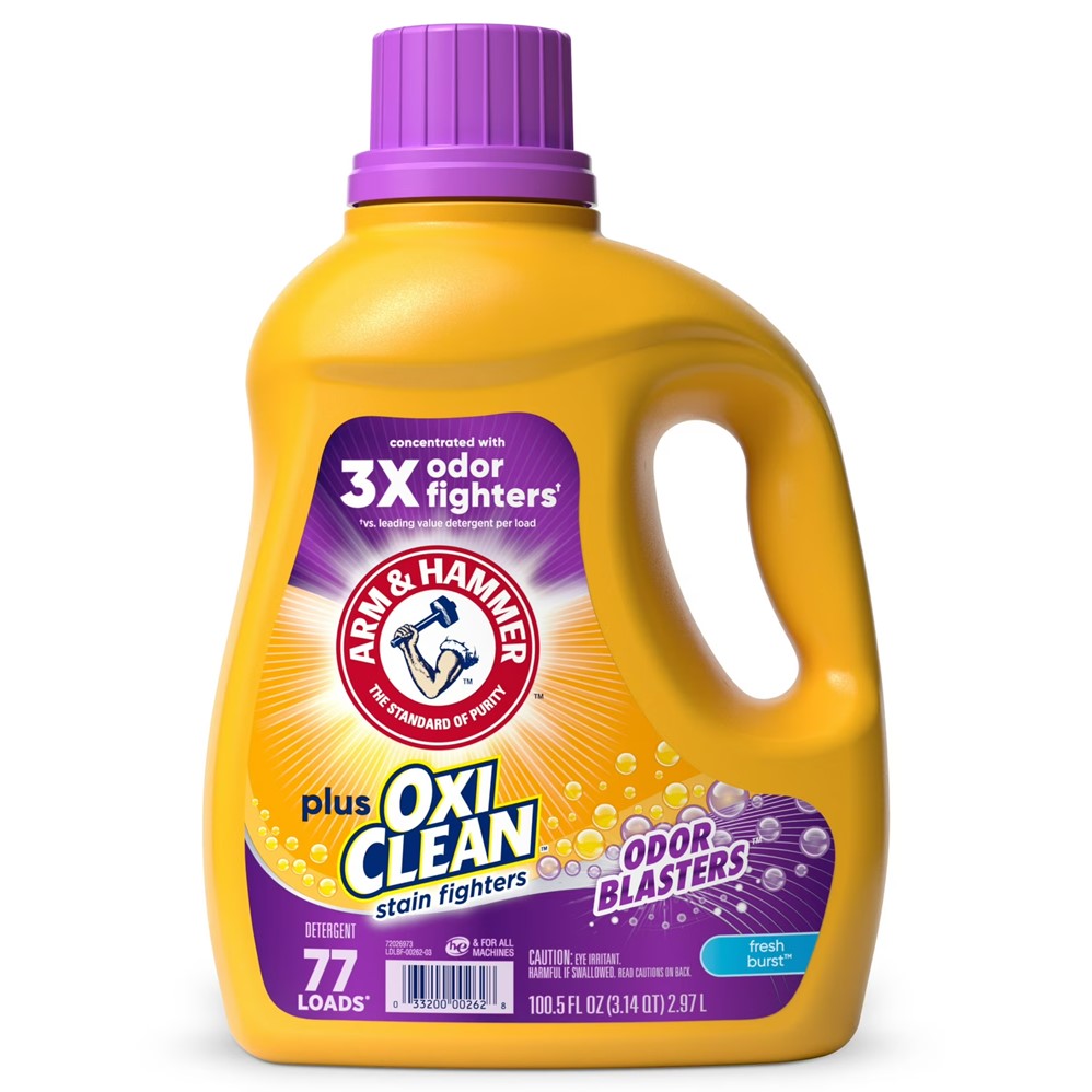 Arm & Hammer Liquid Laundry Detergent Plus OxiClean Odor Blasters Fresh Burst - 100.5oz/4pk
