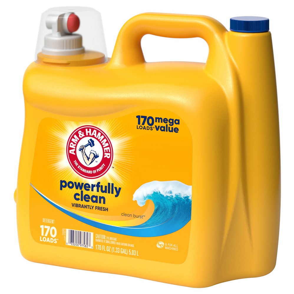 Arm & Hammer Liquid Laundry Detergent Clean Burst Dual HE - 170oz/2pk