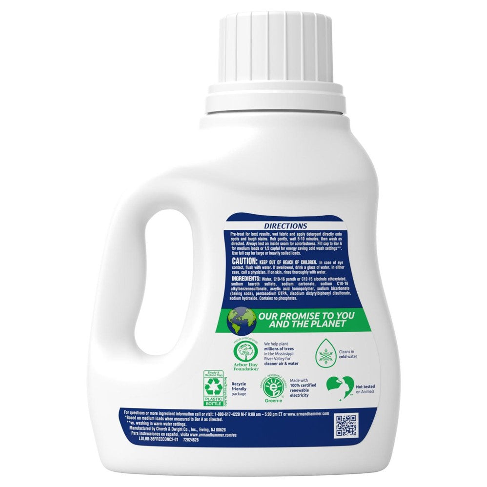 Arm & Hammer Liquid Laundry Detergent Perfume & Dye Free Dual HE - 33oz/8pk