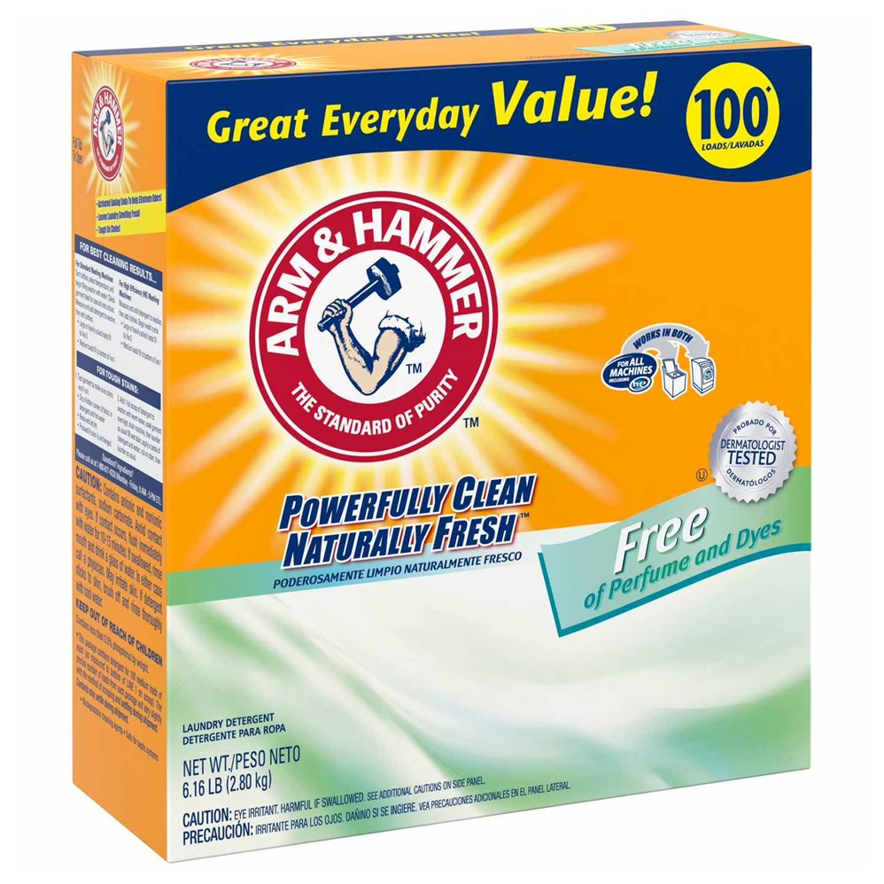 Arm & Hammer Powder Laundry Detergent Free 100 Loads - 6.16lb/4pk