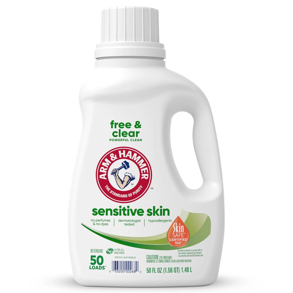 Arm & Hammer Liquid Laundry Detergent Perfume & Dye Free Dual HE - 50oz/8pk
