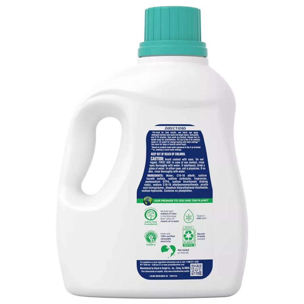 Arm & Hammer Liquid Laundry Detergent Sensitive Skin Plus Scent Dual HE - 105oz/4pk