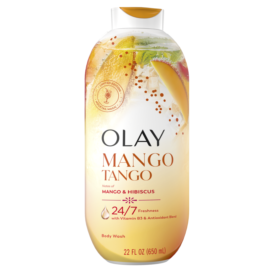 Olay Mango Tango Body Wash with Notes of Mango and Hibiscus Vitamin B3 and Antioxidant Blend - 22oz/4pk
